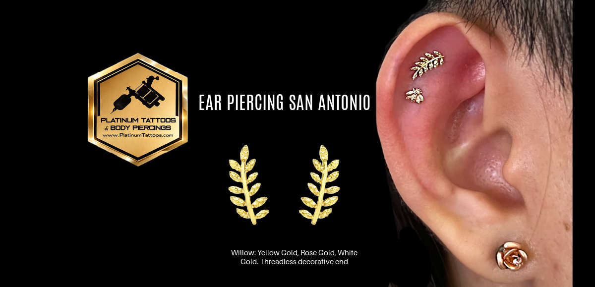 Professional ear piercing in San Antonio at Platinum Tattoos & Piercings